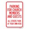 Signmission Parking for Church Members and Guests A Heavy-Gauge Aluminum Sign, 12" x 18", A-1218-23445 A-1218-23445 - alternate 1